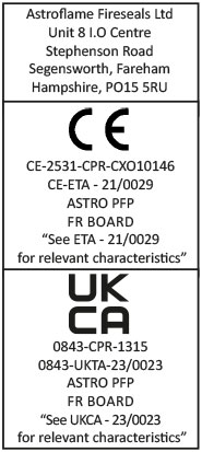 CE and UKCA Label for PFP FR Board Product