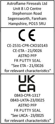 CE and UKCA Certification for Astro PFP FR Putty Seal